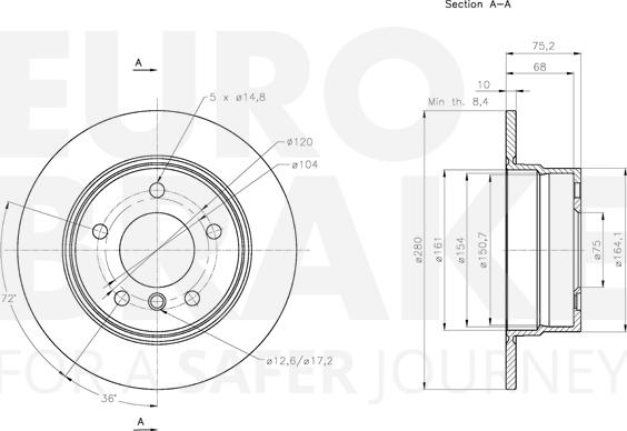 Eurobrake 5815311586 - Тормозной диск autosila-amz.com