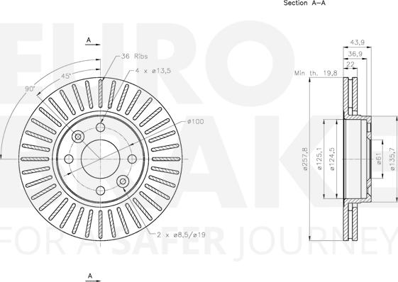 Eurobrake 5815313992 - Тормозной диск autosila-amz.com