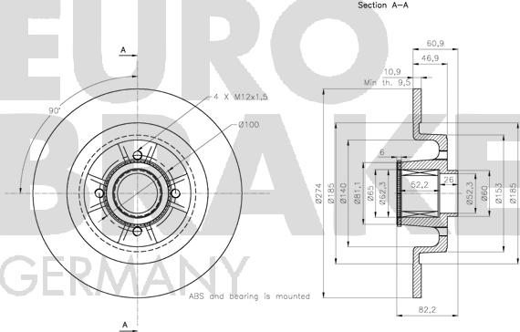 Eurobrake 5815313967 - Тормозной диск autosila-amz.com