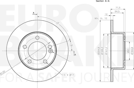 Eurobrake 5815313978 - Тормозной диск autosila-amz.com