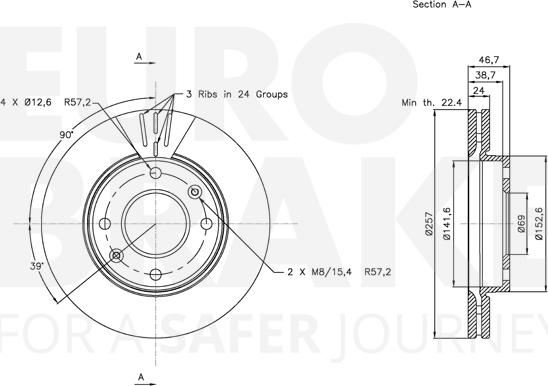 Eurobrake 5815313410 - Тормозной диск autosila-amz.com