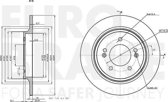 Eurobrake 5815313544 - Тормозной диск autosila-amz.com