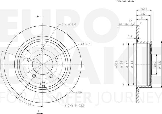 Eurobrake 5815313083 - Тормозной диск autosila-amz.com