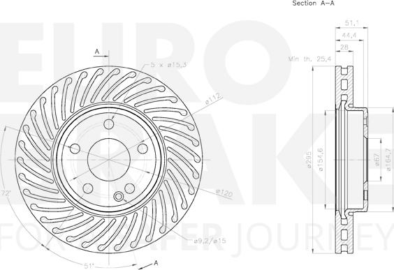 Eurobrake 58153133125 - Тормозной диск autosila-amz.com