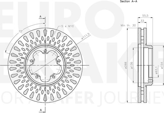 Eurobrake 5815312589 - Тормозной диск autosila-amz.com