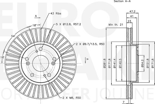 Eurobrake 5815312636 - Тормозной диск autosila-amz.com