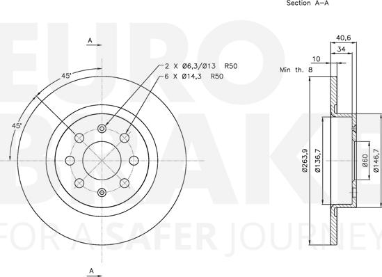 Eurobrake 5815312351 - Тормозной диск autosila-amz.com