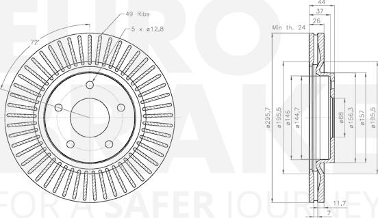 Eurobrake 5815312294 - Тормозной диск autosila-amz.com