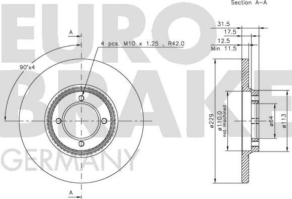 Eurobrake 5815209909 - Тормозной диск autosila-amz.com