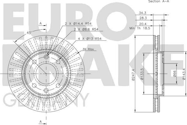 Eurobrake 5815209918 - Тормозной диск autosila-amz.com