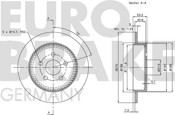 Eurobrake 5815209310 - Тормозной диск autosila-amz.com