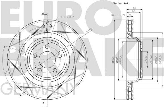 Eurobrake 5815209321 - Тормозной диск autosila-amz.com