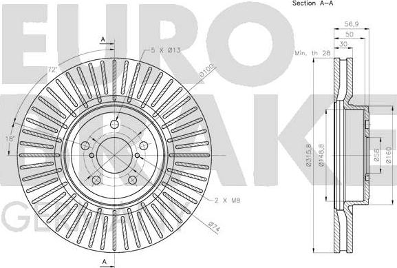 Eurobrake 5815204419 - Тормозной диск autosila-amz.com