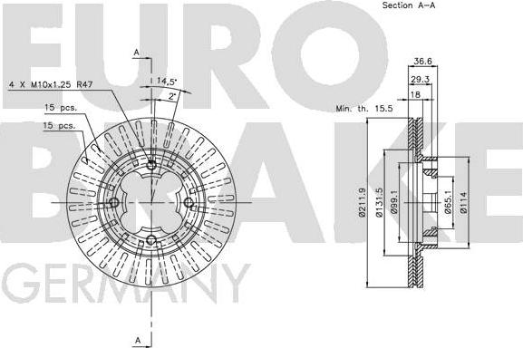 Eurobrake 5815204410 - Тормозной диск autosila-amz.com