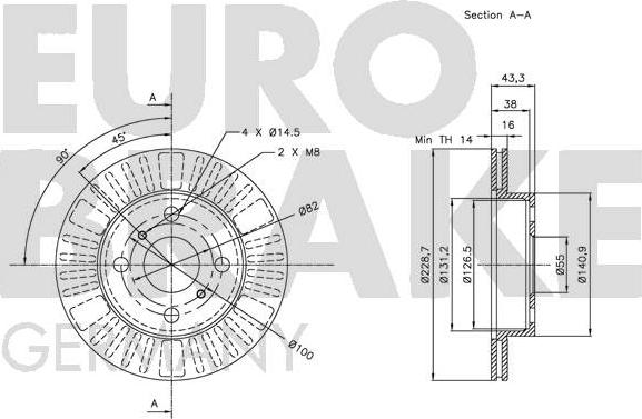 Eurobrake 5815204566 - Тормозной диск autosila-amz.com