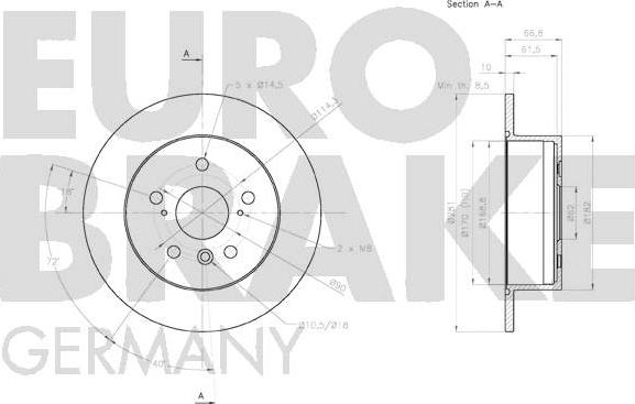 Eurobrake 58152045159 - Тормозной диск autosila-amz.com