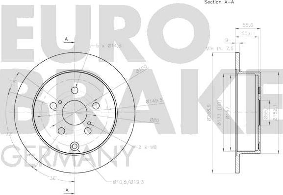 Eurobrake 58152045156 - Тормозной диск autosila-amz.com