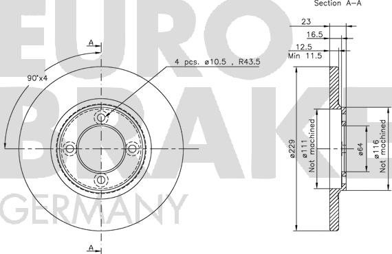 Eurobrake 5815204518 - Тормозной диск autosila-amz.com