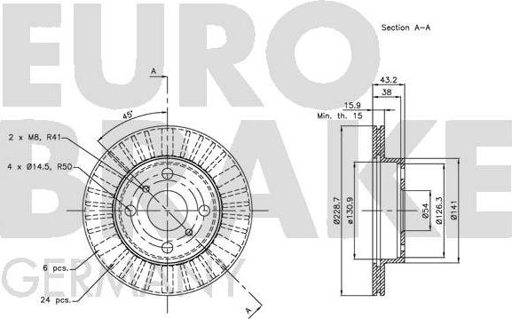 Eurobrake 5815204571 - Тормозной диск autosila-amz.com