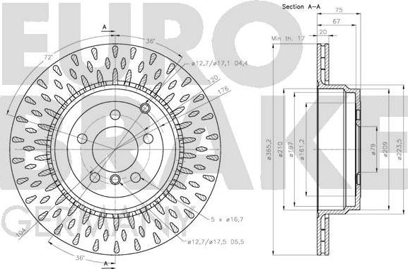 Eurobrake 5815204041 - Тормозной диск autosila-amz.com