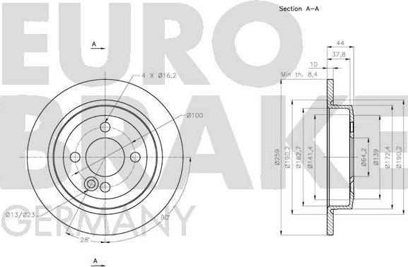 Eurobrake 5815204036 - Тормозной диск autosila-amz.com