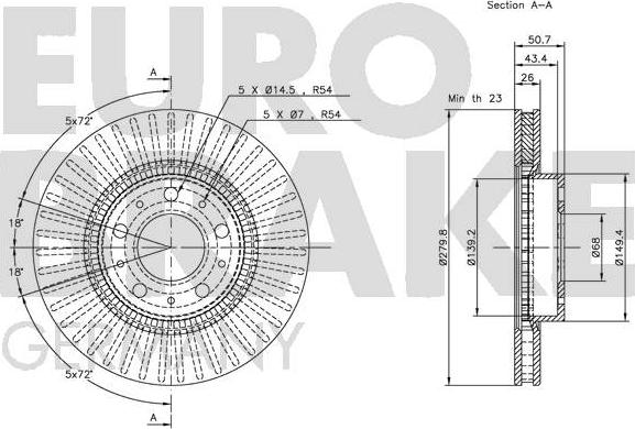 Eurobrake 5815204832 - Тормозной диск autosila-amz.com