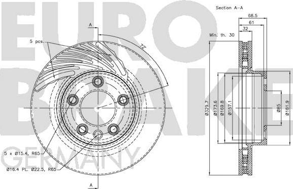 Eurobrake 58152047104 - Тормозной диск autosila-amz.com