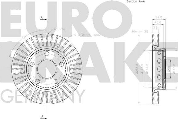 Eurobrake 58152047131 - Тормозной диск autosila-amz.com