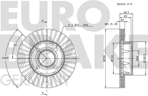 Eurobrake 5815204738 - Тормозной диск autosila-amz.com