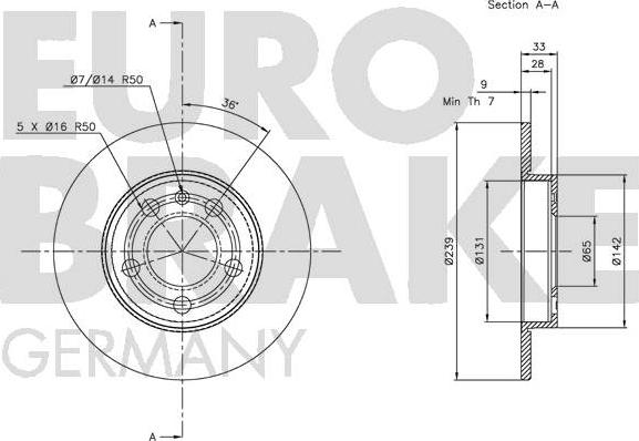 Eurobrake 5815204779 - Тормозной диск autosila-amz.com