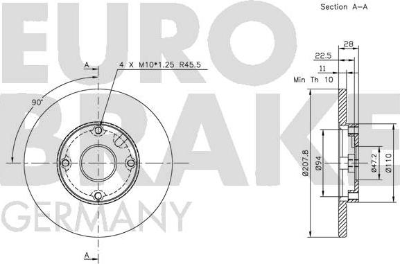 Eurobrake 5815205102 - Тормозной диск autosila-amz.com