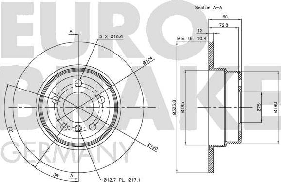 Eurobrake 5815201548 - Тормозной диск autosila-amz.com