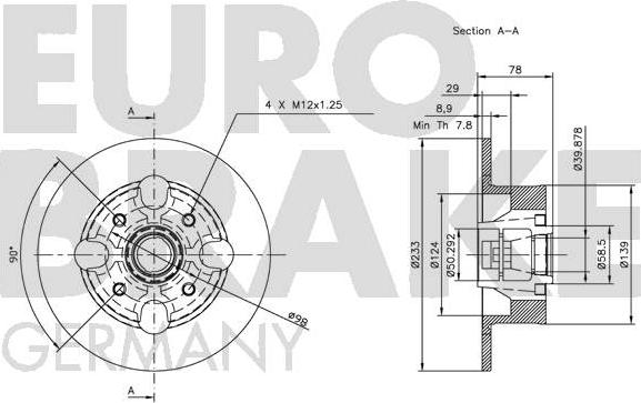 Eurobrake 5815201002 - Тормозной диск autosila-amz.com