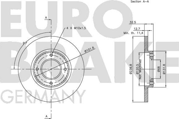 Eurobrake 5815201215 - Тормозной диск autosila-amz.com