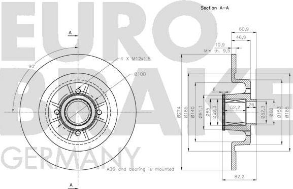 Eurobrake 5815203967 - Тормозной диск autosila-amz.com