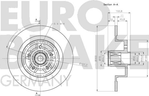 Eurobrake 5815203987 - Тормозной диск autosila-amz.com