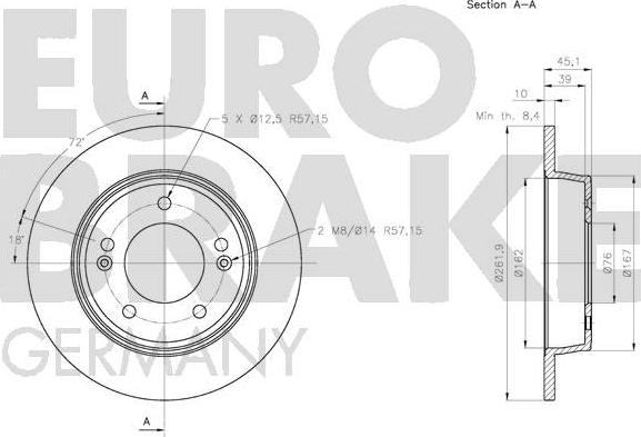 Eurobrake 5815203446 - Тормозной диск autosila-amz.com