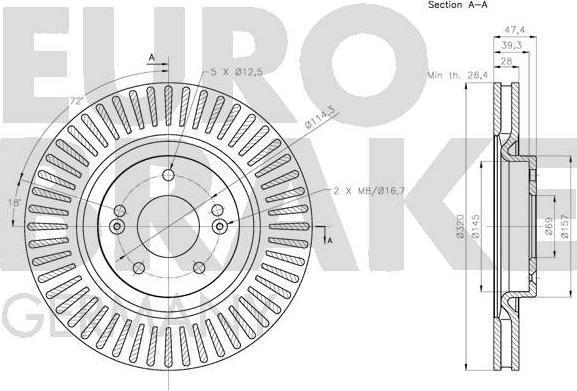 Eurobrake 5815203443 - Тормозной диск autosila-amz.com