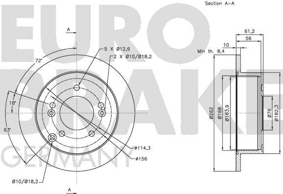 Eurobrake 5815203424 - Тормозной диск autosila-amz.com