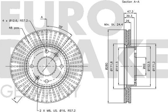 Eurobrake 5815203420 - Тормозной диск autosila-amz.com