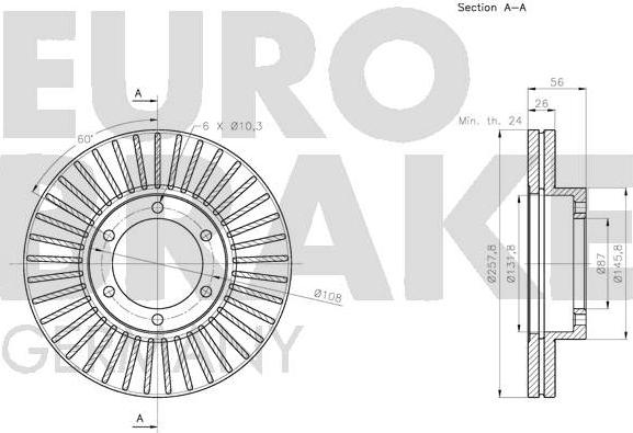 Eurobrake 5815203535 - Тормозной диск autosila-amz.com