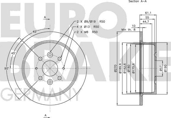 Eurobrake 5815203521 - Тормозной диск autosila-amz.com