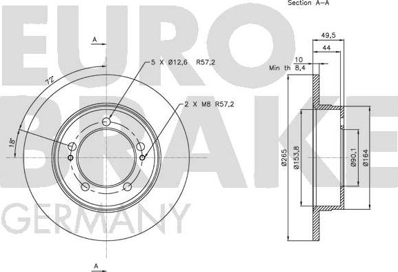 Eurobrake 5815203037 - Тормозной диск autosila-amz.com