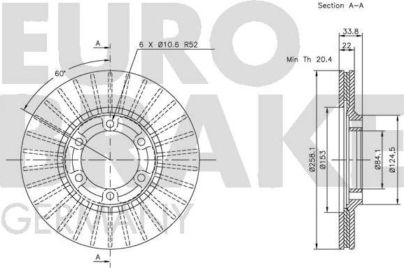 Eurobrake 5815203026 - Тормозной диск autosila-amz.com