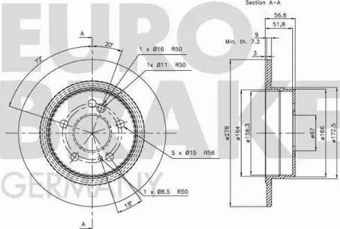 Eurobrake 5815203312 - Тормозной диск autosila-amz.com