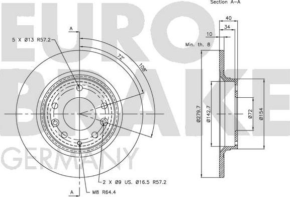 Eurobrake 5815203246 - Тормозной диск autosila-amz.com