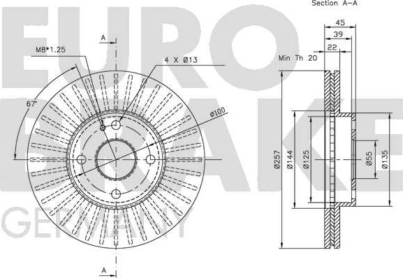 Eurobrake 5815203230 - Тормозной диск autosila-amz.com