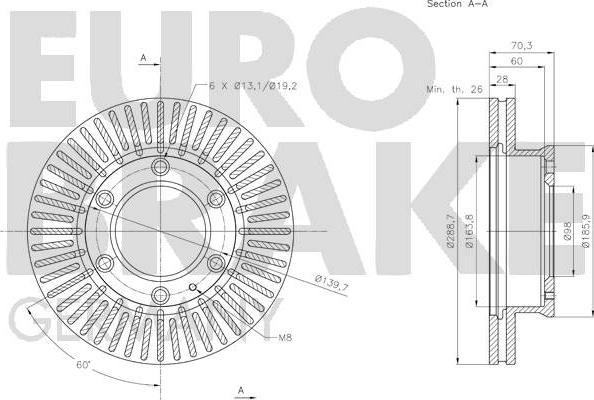 Eurobrake 5815203271 - Тормозной диск autosila-amz.com