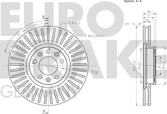 Eurobrake 5815203742 - Тормозной диск autosila-amz.com