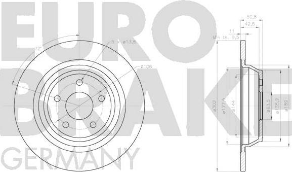 Eurobrake 58152025101 - Тормозной диск autosila-amz.com